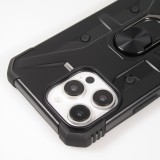 iPhone 16 Pro Case Hülle - Armor mit Silikon-Eckschutz und Stützring - Schwarz