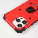 iPhone 16 Pro Case Hülle - Armor mit Silikon-Eckschutz und Stützring - Rot