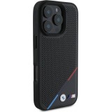 Coque iPhone 16 Pro Max - BMW M Ligne tricolore design perforé compatible MagSafe protection premium - Noir