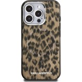 Coque iPhone 16 Pro Max -  Karl Lagerfeld IML léopard MagSafe élégante - Brun