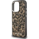 Coque iPhone 16 Pro Max -  Karl Lagerfeld IML léopard MagSafe élégante - Brun