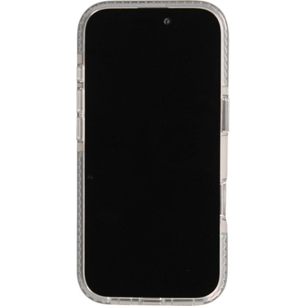 Coque iPhone 16 Pro Max - Puloka MagSafe élégante minimaliste et douce en silicone souple - Argent