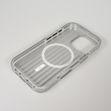 Coque iPhone 16 Pro Max - Puloka MagSafe élégante minimaliste et douce en silicone souple - Argent