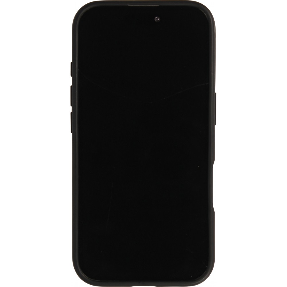 Coque iPhone 16 Pro Max - Rayée en plastique dur avec renforts en silicone protection antichoc au design texturé - Gris