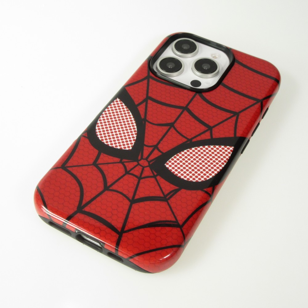 Coque iPhone 16 Pro Max - Spiderman design avec protection int&eacute;rieure et r&eacute;sistante - Rouge