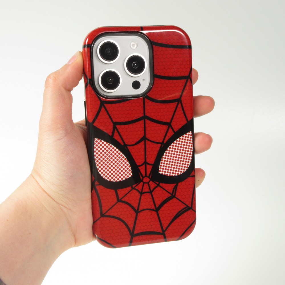Coque iPhone 16 Pro Max - Spiderman design avec protection int&eacute;rieure et r&eacute;sistante - Rouge