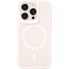 Coque iPhone 15 Pro Max - Ultra-légère et aérée avec look grille compatible MagSafe - Blanc
