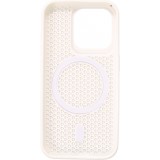 Coque iPhone 15 Pro Max - Ultra-légère et aérée avec look grille compatible MagSafe - Blanc