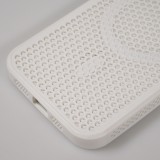 Coque iPhone 15 Pro Max - Ultra-légère et aérée avec look grille compatible MagSafe - Blanc