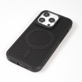 Coque iPhone 15 Pro Max - Ultra-légère et aérée avec look grille compatible MagSafe - Noir