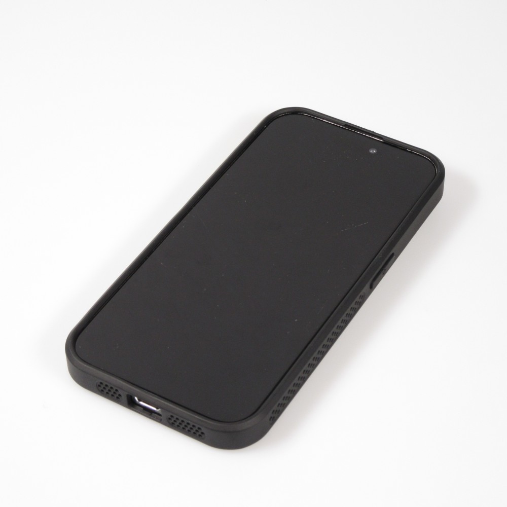 Coque iPhone 15 Pro Max - Ultra-légère et aérée avec look grille compatible MagSafe - Noir