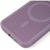 Coque iPhone 15 Pro Max - Ultra-légère et aérée avec look grille compatible MagSafe - Violet