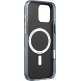 Coque iPhone 16 Pro Max - Youngkit silicone compatible MagSafe design circuit style puce électronique - Bleu