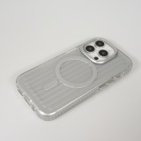 Coque iPhone 16 Pro - Puloka MagSafe élégante minimaliste et douce en silicone souple - Argent