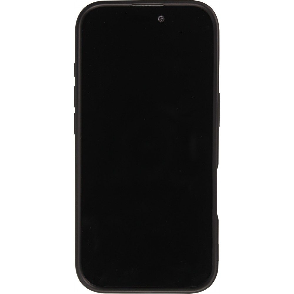Coque iPhone 16 Pro - Transparente minimaliste avec anneau rotatif et bords renforcés - Noir
