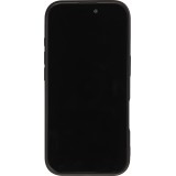 Coque iPhone 16 Pro - Transparente minimaliste avec anneau rotatif et bords renforcés - Noir