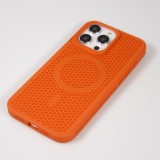 Coque iPhone 15 Pro - Ultra-légère et aérée avec look grille compatible MagSafe - Orange