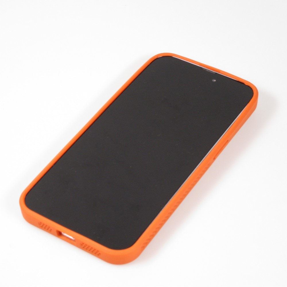 Coque iPhone 15 Pro - Ultra-légère et aérée avec look grille compatible MagSafe - Orange