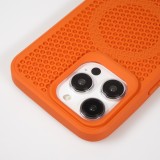 Coque iPhone 15 Pro - Ultra-légère et aérée avec look grille compatible MagSafe - Orange