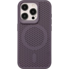 Coque iPhone 15 Pro - Ultra-légère et aérée avec look grille compatible MagSafe - Violet
