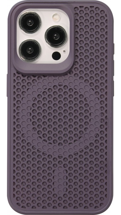 Coque iPhone 15 Pro - Ultra-légère et aérée avec look grille compatible MagSafe - Violet