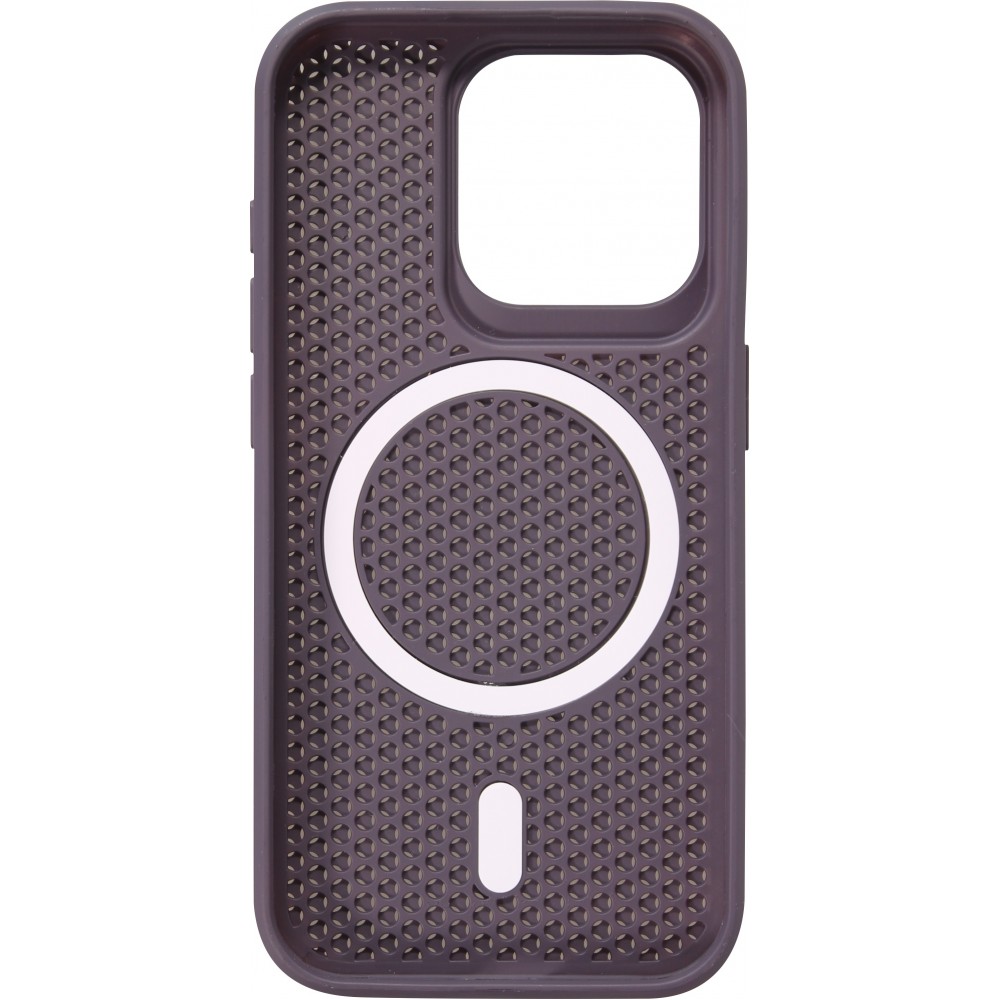 Coque iPhone 15 Pro - Ultra-légère et aérée avec look grille compatible MagSafe - Violet