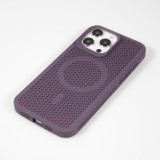 Coque iPhone 15 Pro - Ultra-légère et aérée avec look grille compatible MagSafe - Violet