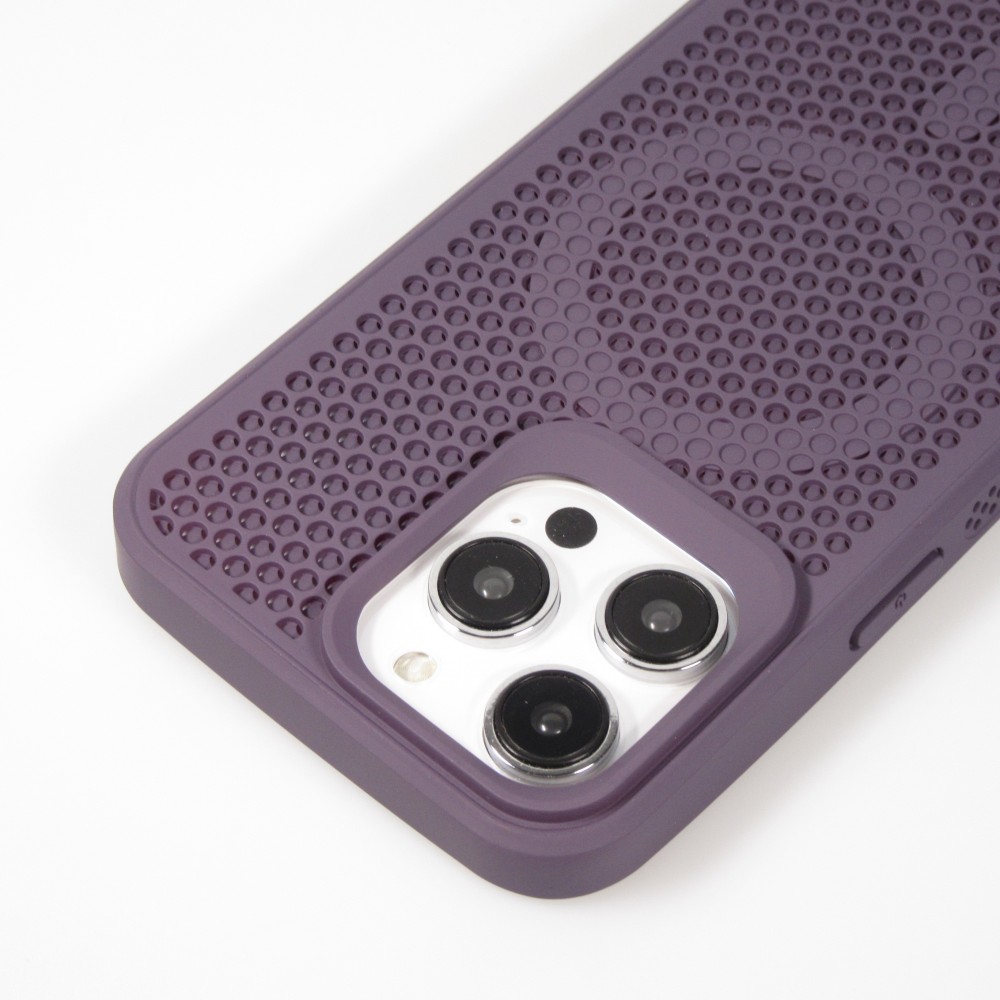Coque iPhone 15 Pro - Ultra-légère et aérée avec look grille compatible MagSafe - Violet