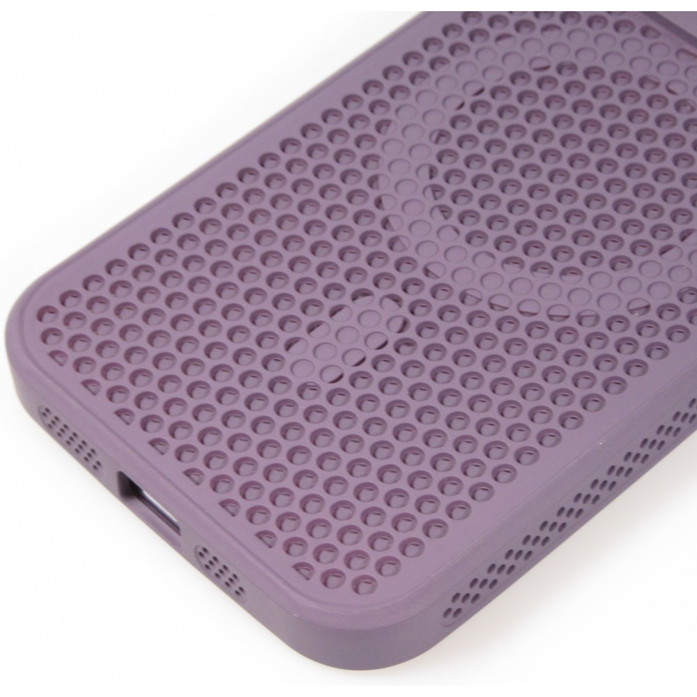 Coque iPhone 15 Pro - Ultra-légère et aérée avec look grille compatible MagSafe - Violet