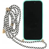 Coque iPhone 16e - Bio Eco-Friendly nature avec cordon collier - Turquoise