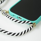 Coque iPhone 16e - Bio Eco-Friendly nature avec cordon collier - Turquoise