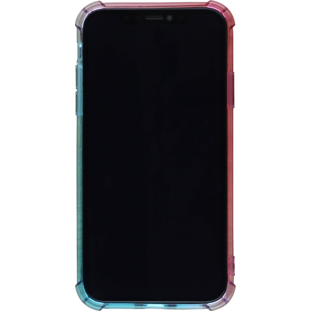 Coque iPhone 16e - Bumper Rainbow Silicone anti-choc avec bords protégés -  rose - Bleu