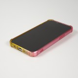 iPhone 16e Case Hülle - Gummi Bumper Rainbow mit extra Schutz für Ecken Antischock - rosa - Gelb