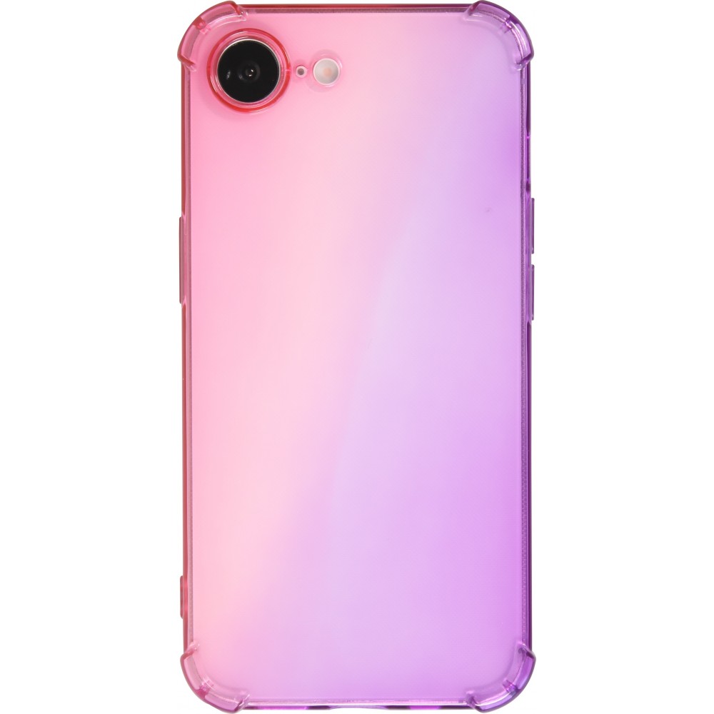 Coque iPhone 17e / 16e - Bumper Rainbow Silicone anti-choc avec bords protégés -  rose - Violet