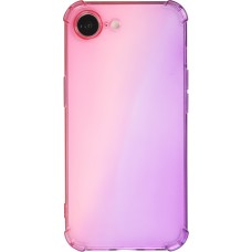 Coque iPhone 17e / 16e - Bumper Rainbow Silicone anti-choc avec bords protégés -  rose - Violet