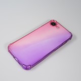 Coque iPhone 17e / 16e - Bumper Rainbow Silicone anti-choc avec bords protégés -  rose - Violet