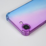 iPhone 16e Case Hülle - Gummi Bumper Rainbow mit extra Schutz für Ecken Antischock - violett blau