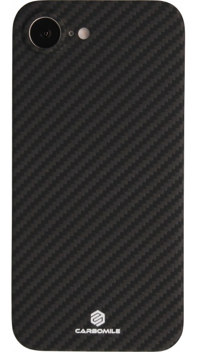 iPhone 16e Case Hülle - Carbomile Schutzcase aus echtem Aramid Carbonfaser - Schwarz