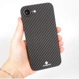 Coque iPhone 16e - Carbomile case de protection en fibre de carbone aramide véritable - Noir