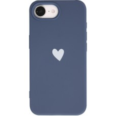 Coque iPhone 16e - Gel coeur - Bleu