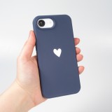 Coque iPhone 16e - Gel coeur - Bleu