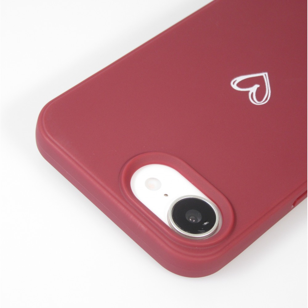 Coque iPhone 16e - Gel coeur - Rouge