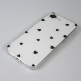 Coque iPhone 16e - Gel petit coeur transparent - Noir