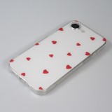 Coque iPhone 17e / 16e - Gel petit coeur transparent - Rouge