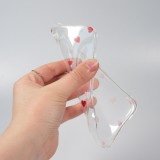 Coque iPhone 17e / 16e - Gel petit coeur transparent - Rouge