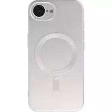 iPhone 16e Case H&uuml;lle - Gummi weich mit Kameraschutzglas MagSafe - Silber