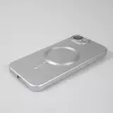 iPhone 16e Case H&uuml;lle - Gummi weich mit Kameraschutzglas MagSafe - Silber