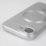 iPhone 16e Case H&uuml;lle - Gummi weich mit Kameraschutzglas MagSafe - Silber