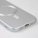 iPhone 16e Case H&uuml;lle - Gummi weich mit Kameraschutzglas MagSafe - Silber