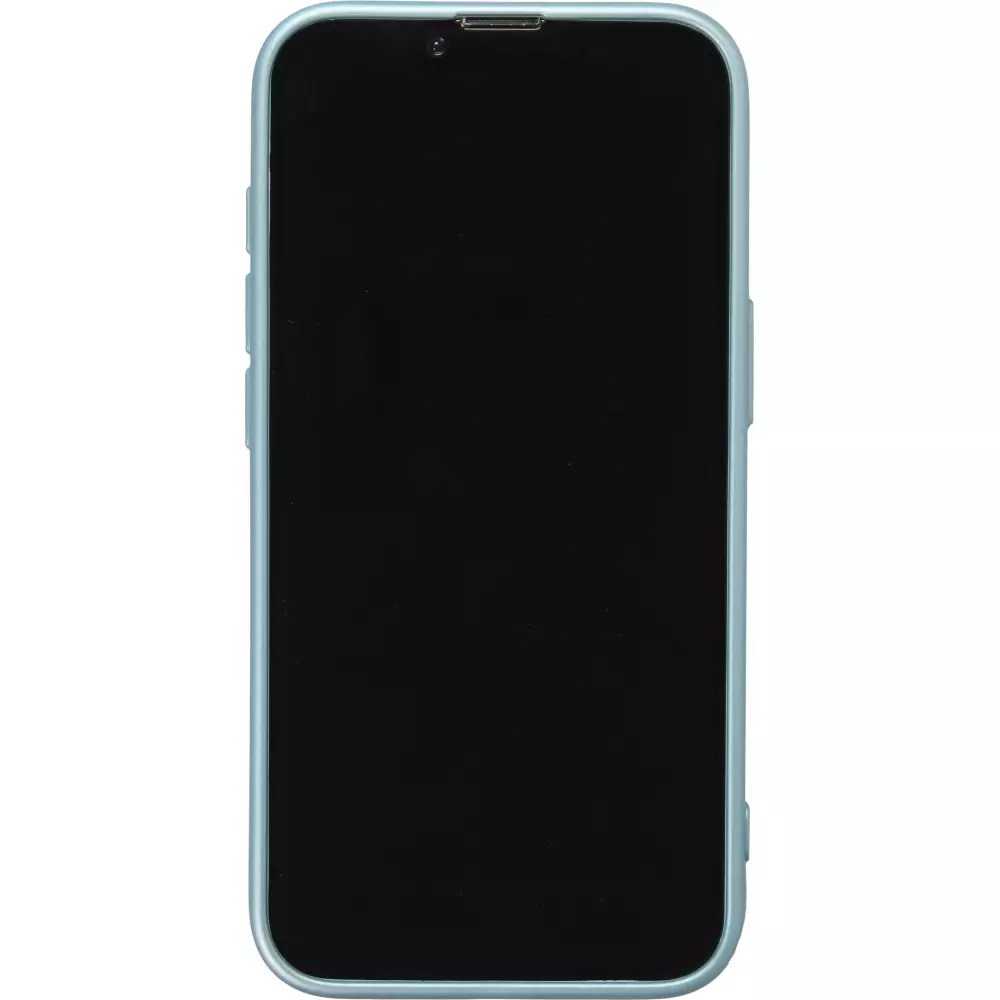 Coque iPhone 16e - Gel souple avec vitre de protection cam&eacute;ra MagSafe - Bleu